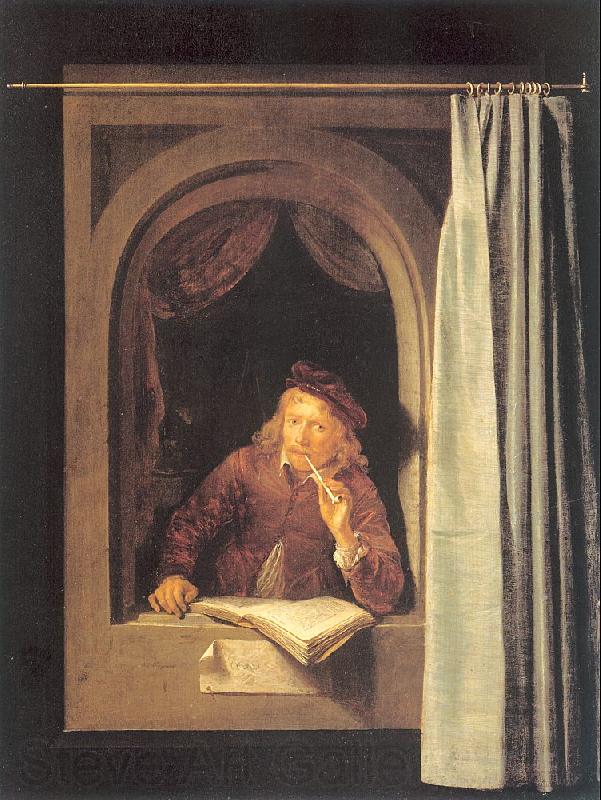 DOU, Gerrit Painter with Pipe and Book